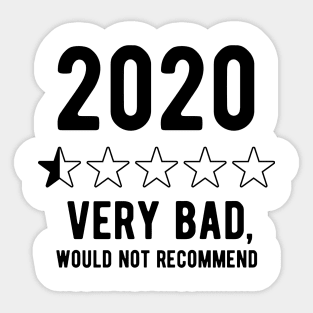 2020 Would Not Recommend bad review 2020 Sticker